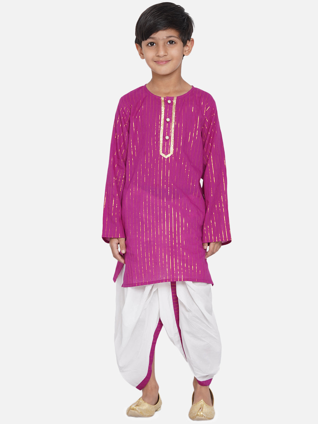 Cotton Striped Dhoti Kurta Set for Boys - Little Bansi Boys