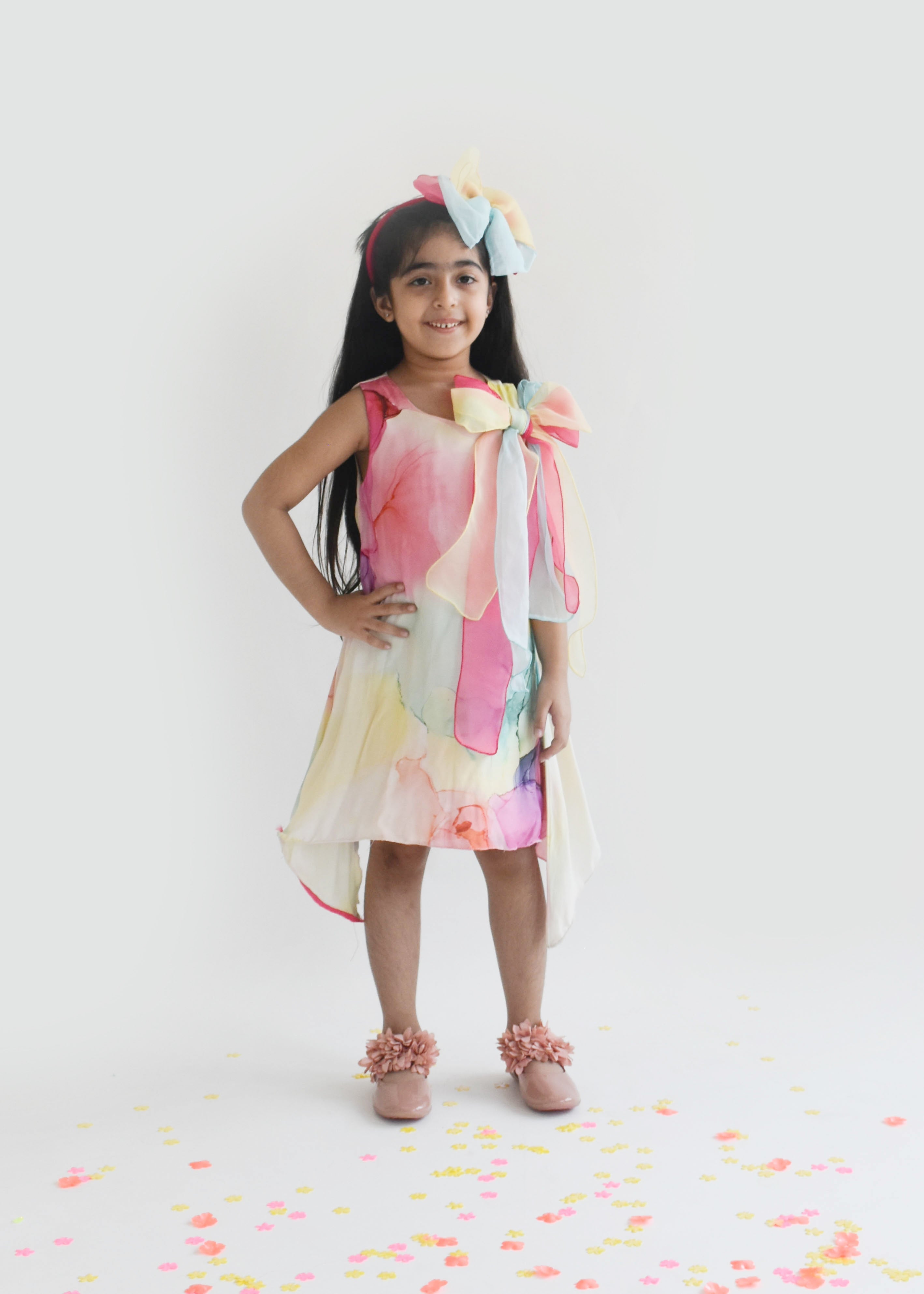 Girl's Splashes Print Dress - Fayon Kids