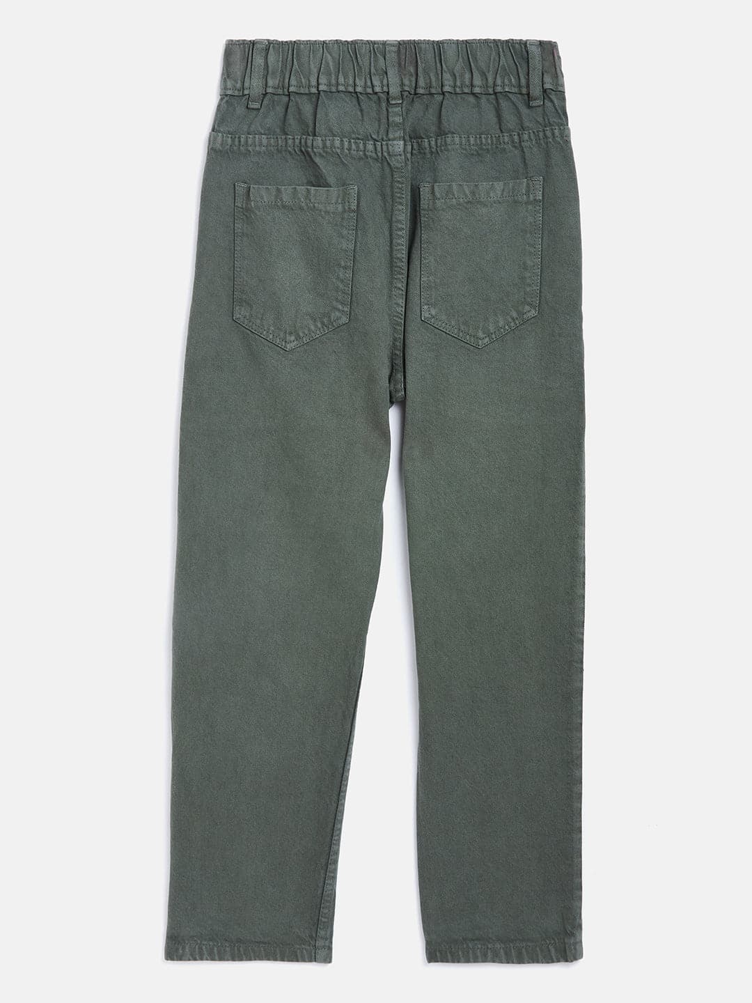 Girl's Olive Front Pocket Straight Jeans - LYUSH KIDS