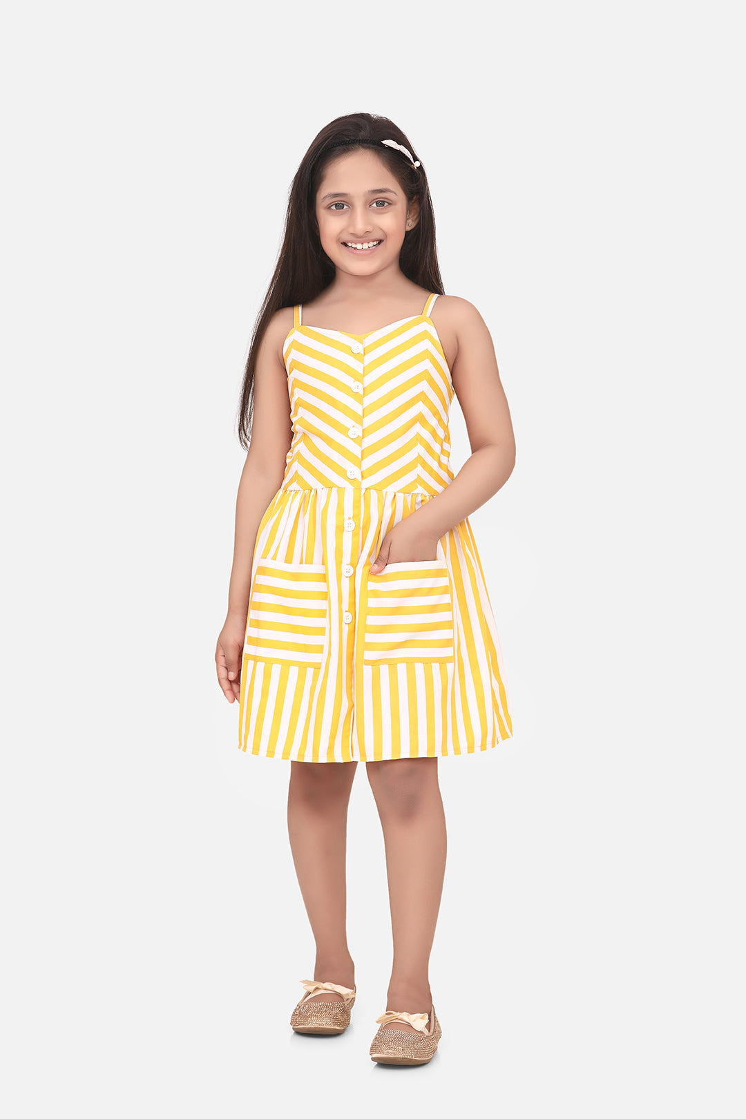 Girl's  Girls Multicolour Georgette Printed Ruffle Dress - StyleStone Kid