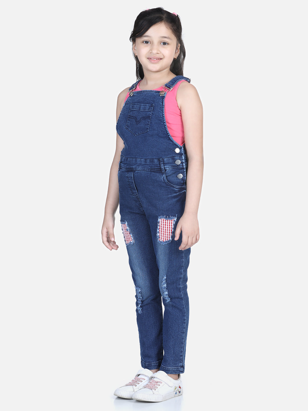 Girl's Distressed Denim Dungaree (T-Shirt Not Included) - StyleStone Kid