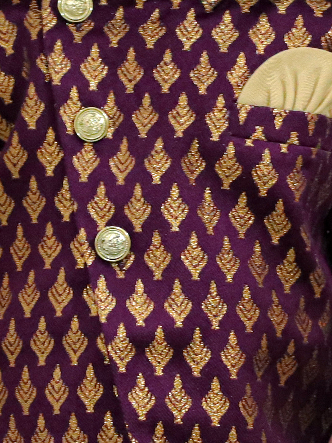 Boy's Purple Silk Sherwani Sets - Bownbee