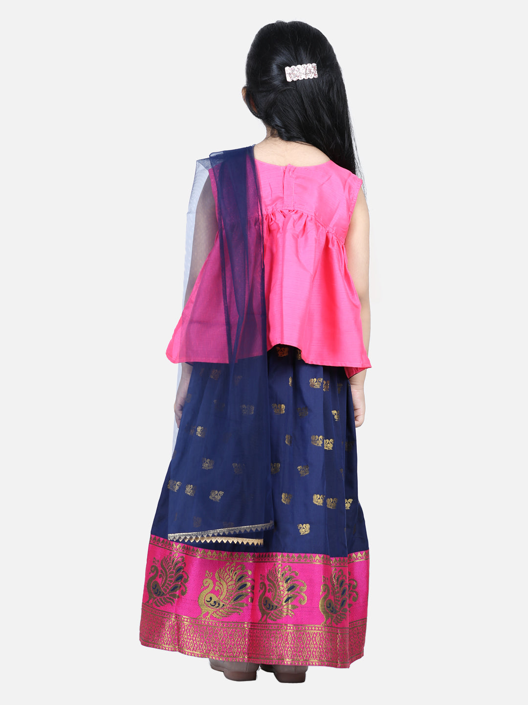 Girl's Silk Pink Lehenga Sets - Bownbee