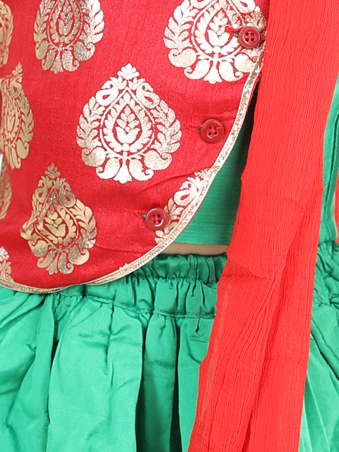 Girl's Silk Green Lehenga Sets - Bownbee