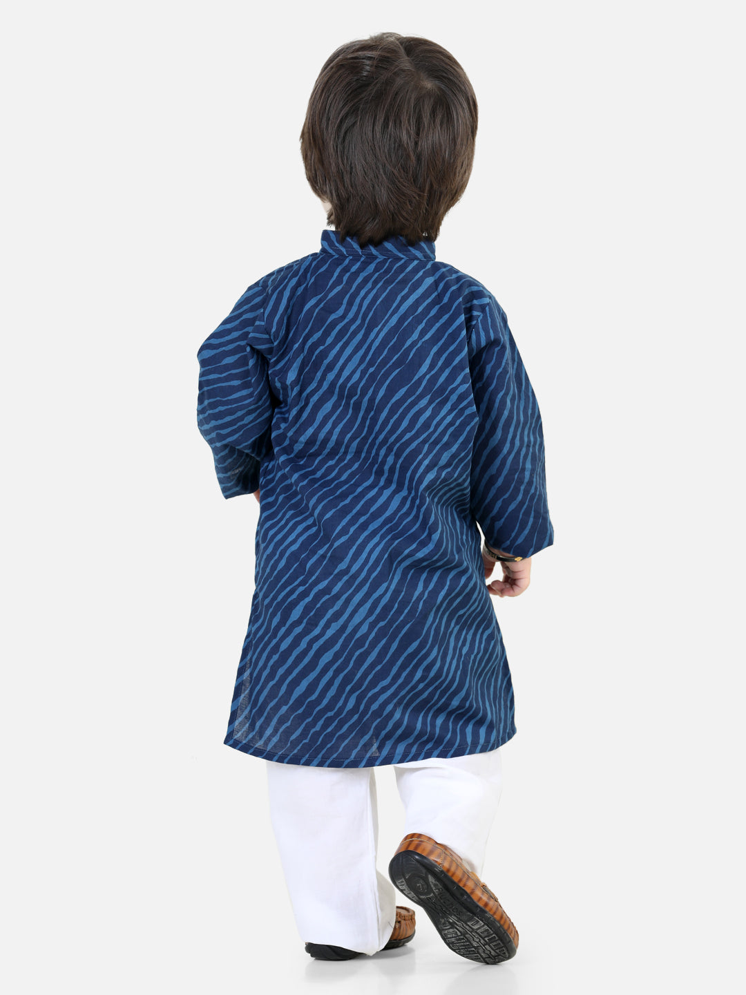 Boy's Blue Cotton Kurta Sets - Bownbee