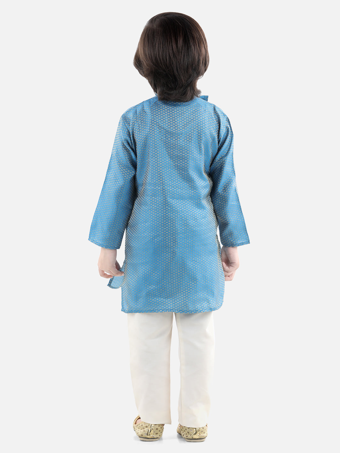 Boy's Blue Cotton Kurta Sets - Bownbee