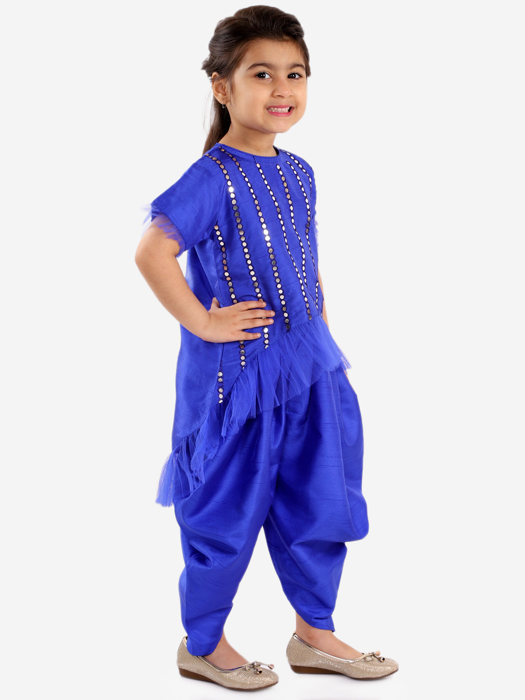 Silk Blend Kurta & Dhoti Pant Set for Girls -  KID1 Girls