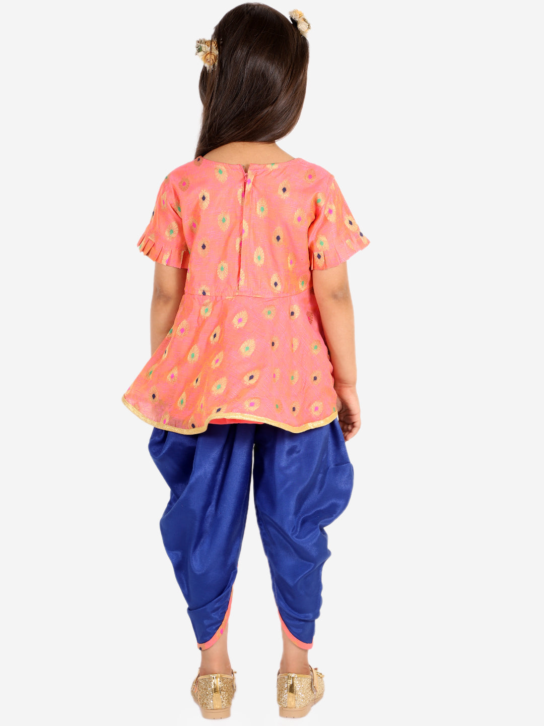 Chanderi Silk Kurta & Dhoti Pant Set for Girls -  KID1 Girls