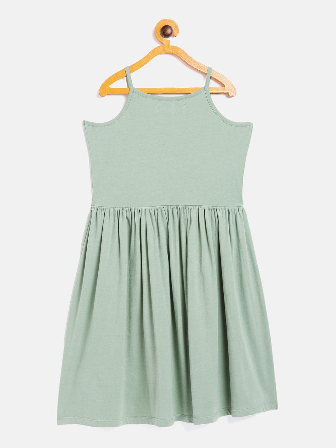 Girl's Olive Front Button Strappy Dress - LYUSH KIDS