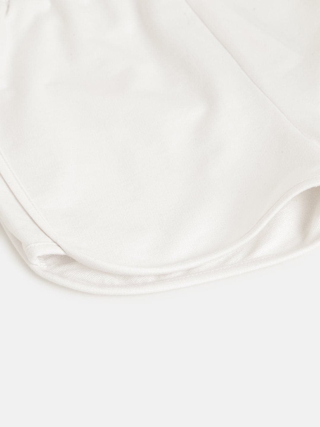 Girl's White Terry Solid Shorts - LYUSH KIDS