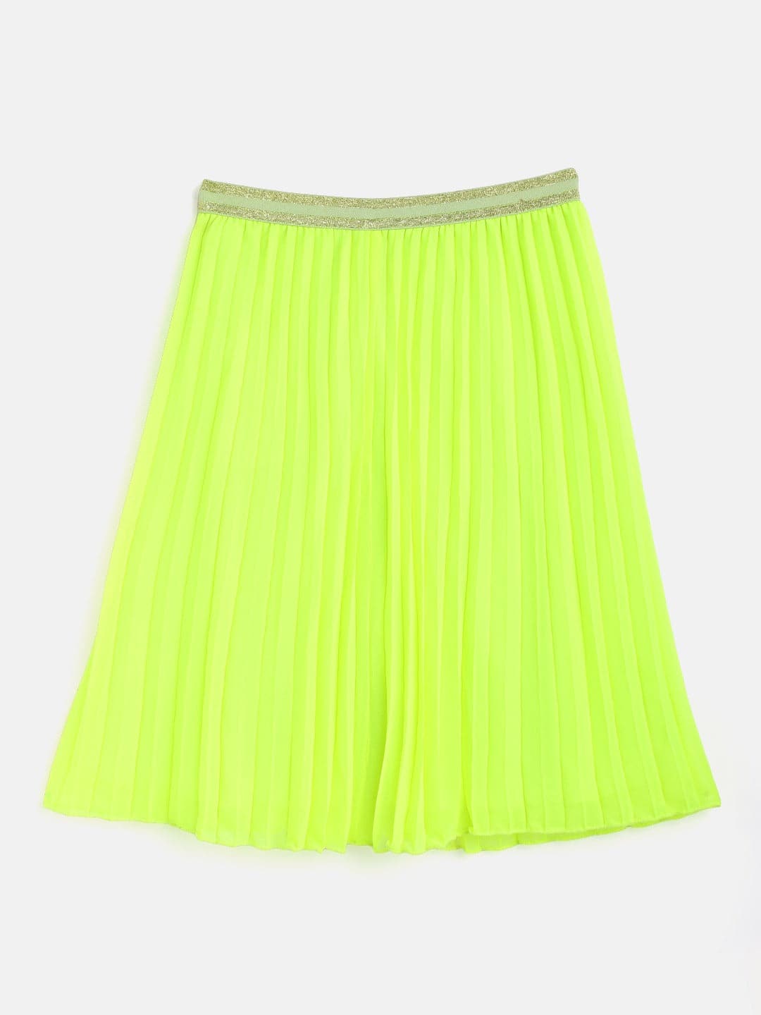 Girl's Neon Green Pleated Skirt - LYUSH KIDS