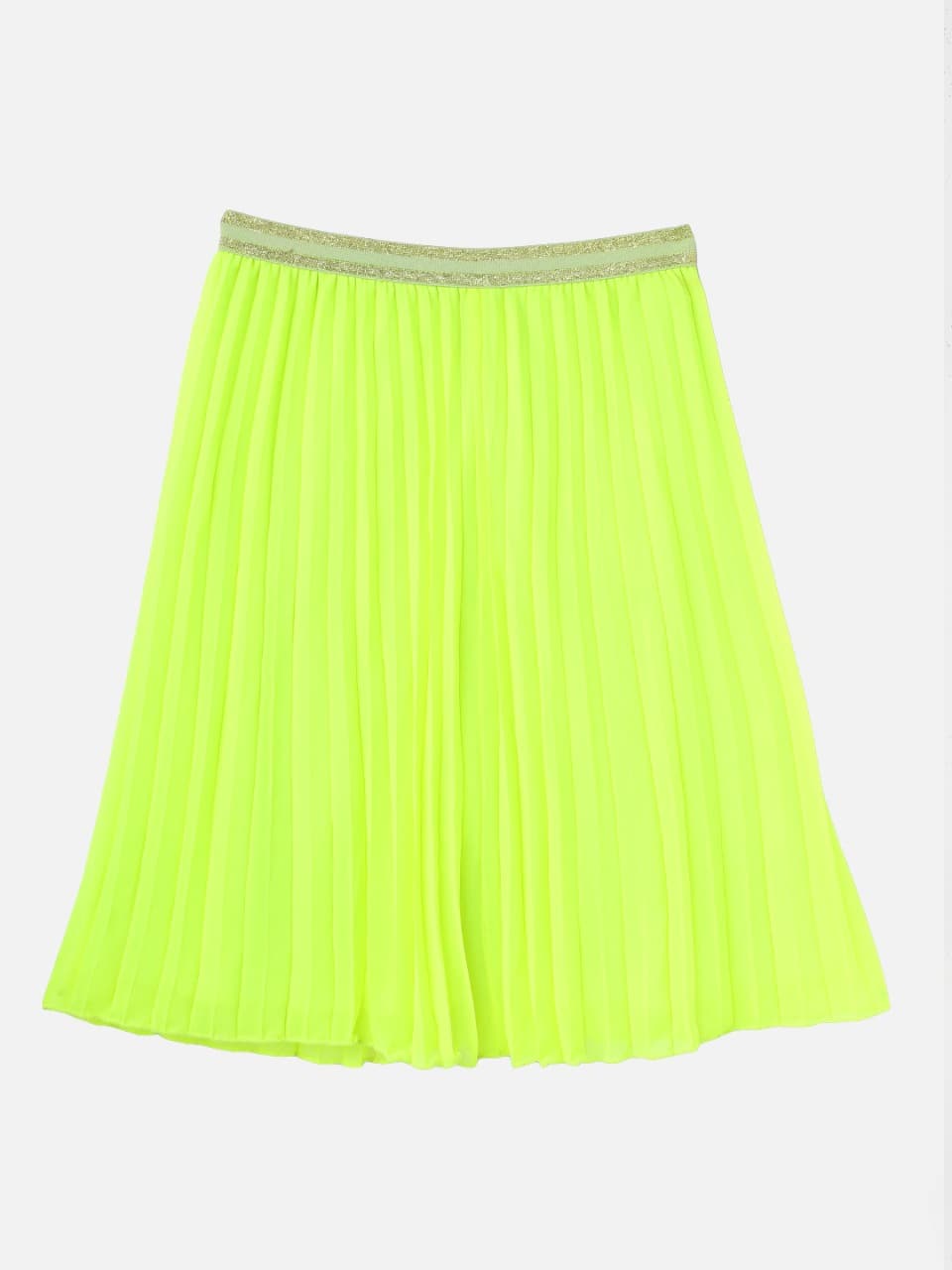 Girl's Neon Green Pleated Skirt - LYUSH KIDS