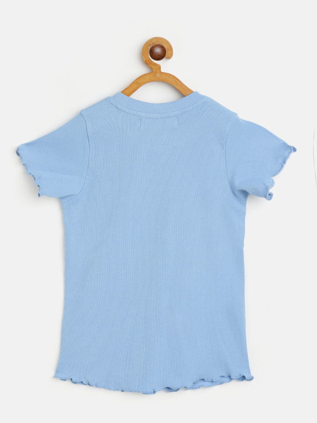 Girl's Blue Rib Short Sleeve Top - LYUSH KIDS