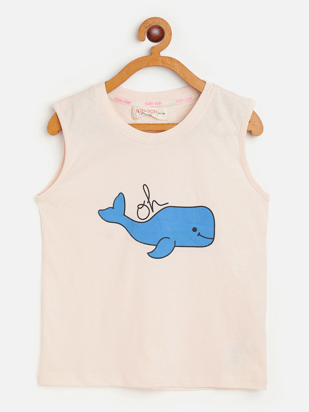 Girl's Cream Whale Sleeveless T-Shirt - LYUSH KIDS