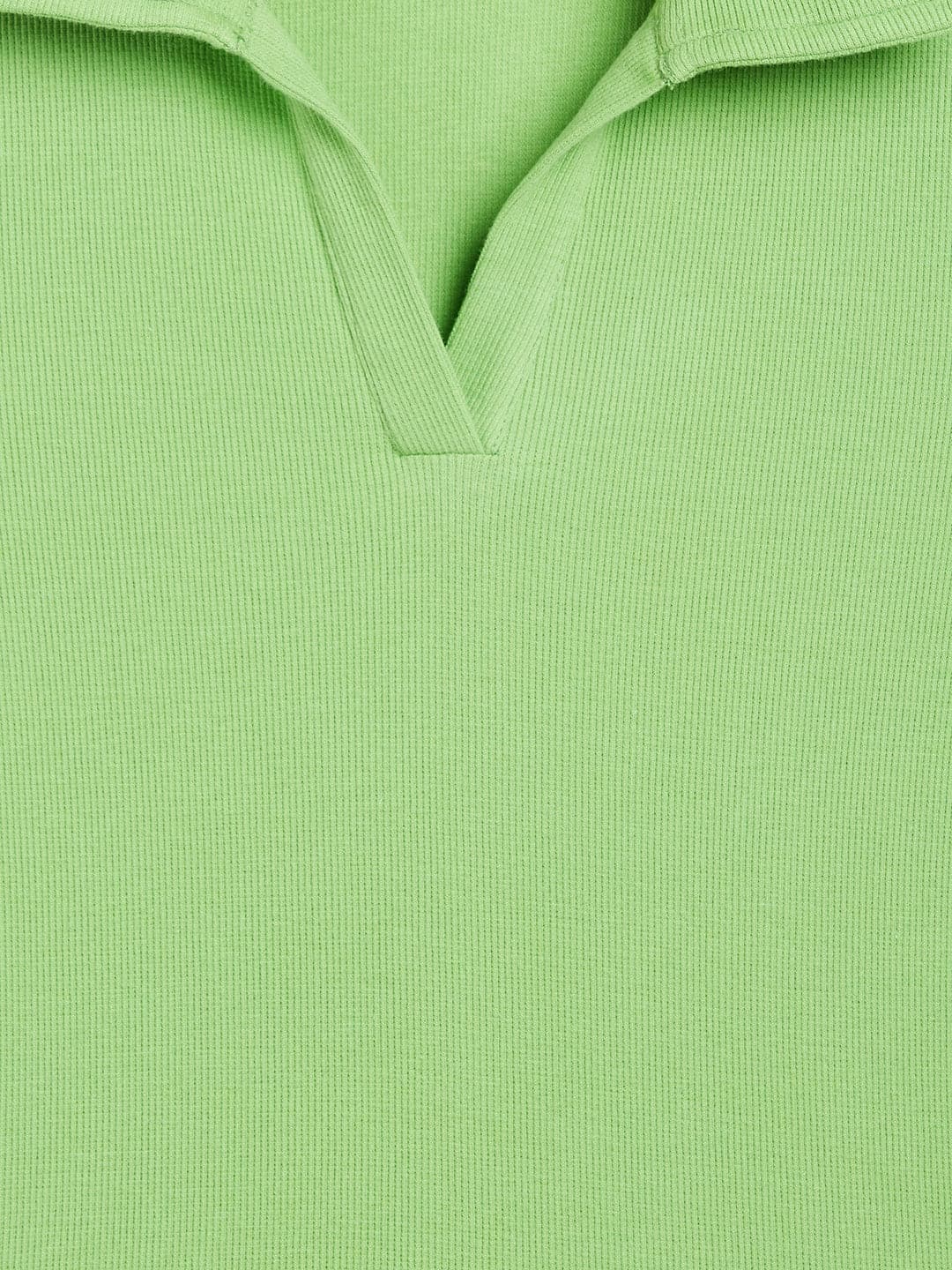 Girl's Green Polo Neck Rib Top - LYUSH KIDS