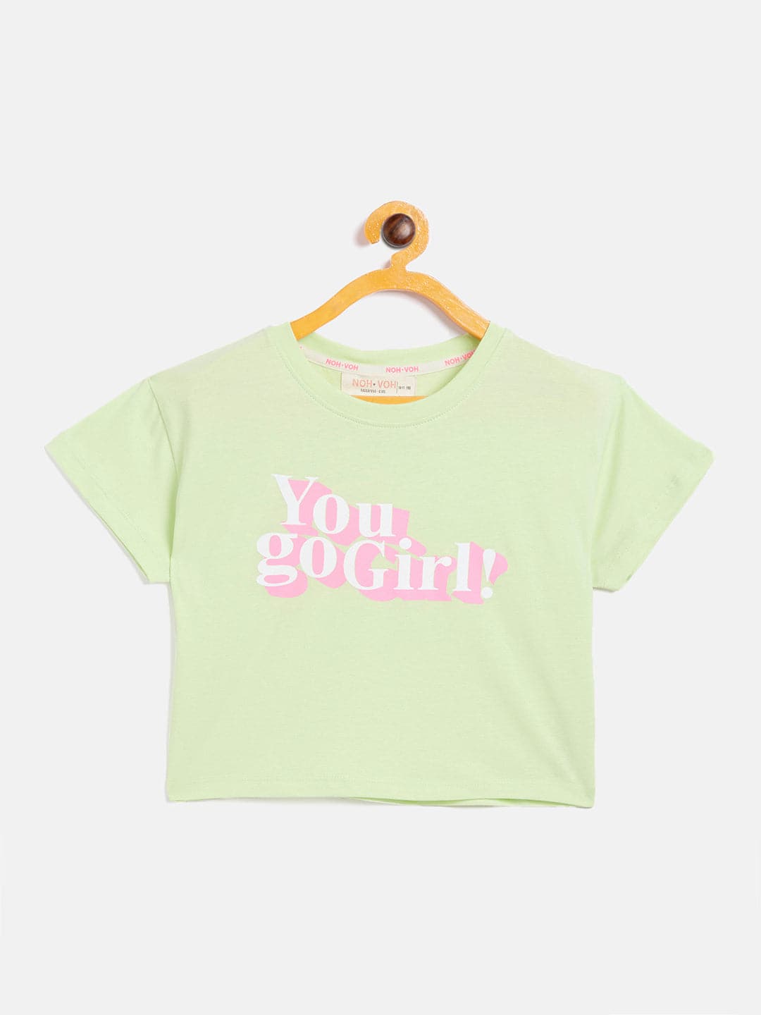 Girl's Green You Go Girl Crop T-Shirt - LYUSH KIDS