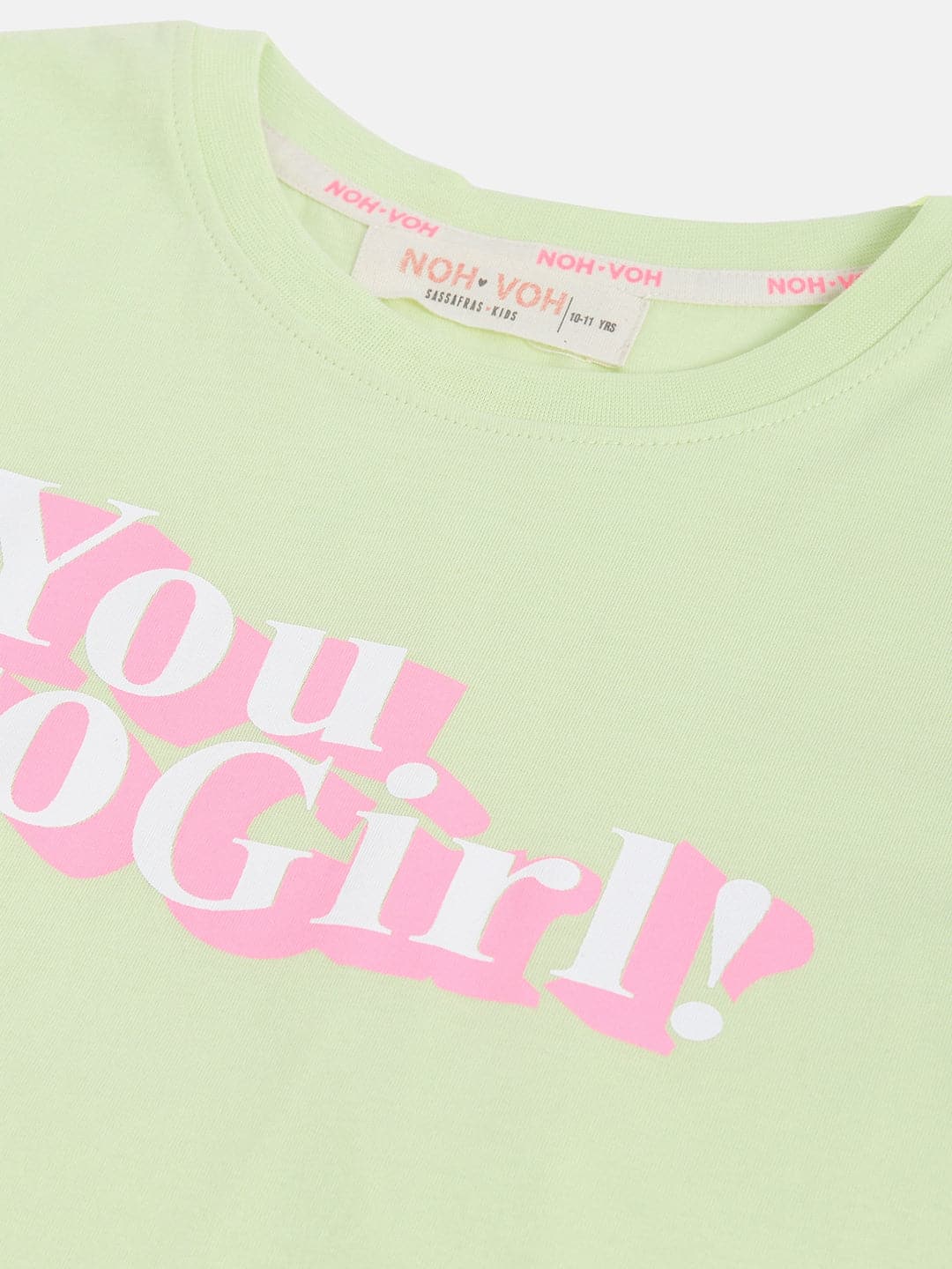 Girl's Green You Go Girl Crop T-Shirt - LYUSH KIDS