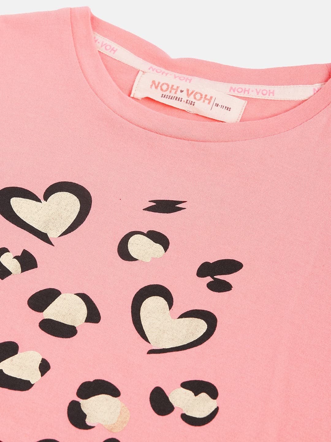 Girl's Pink Animal Print Crop T-Shirt - LYUSH KIDS