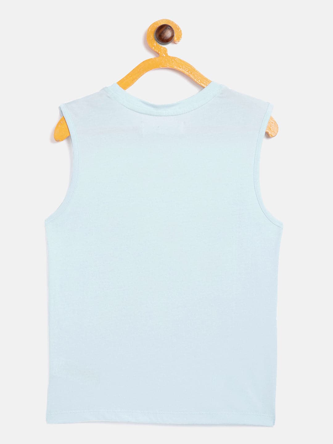 Girl's Blue Happy Print Sleeveless T-Shirt - LYUSH KIDS