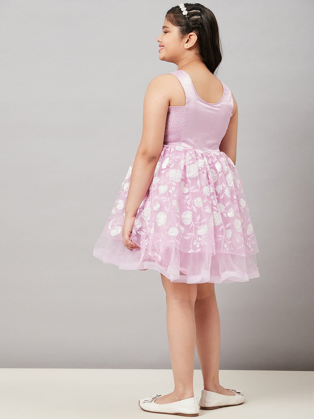 Girl's Printed Dress Pink - StyloBug KIDS