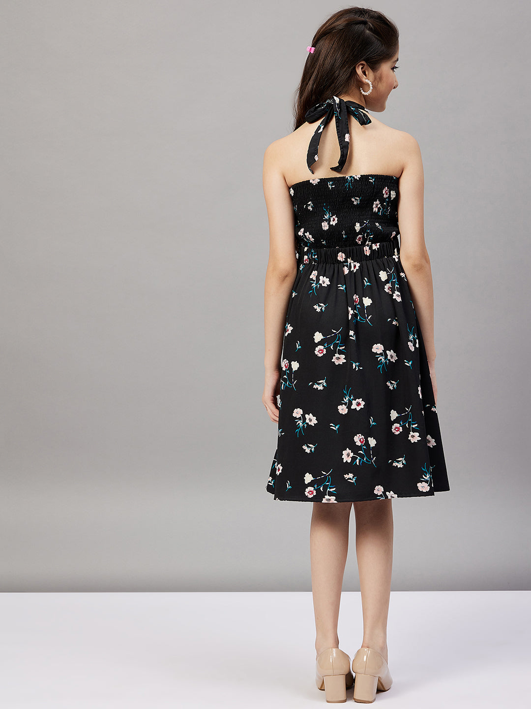 Girl's Printed Dress Black - StyloBug KIDS