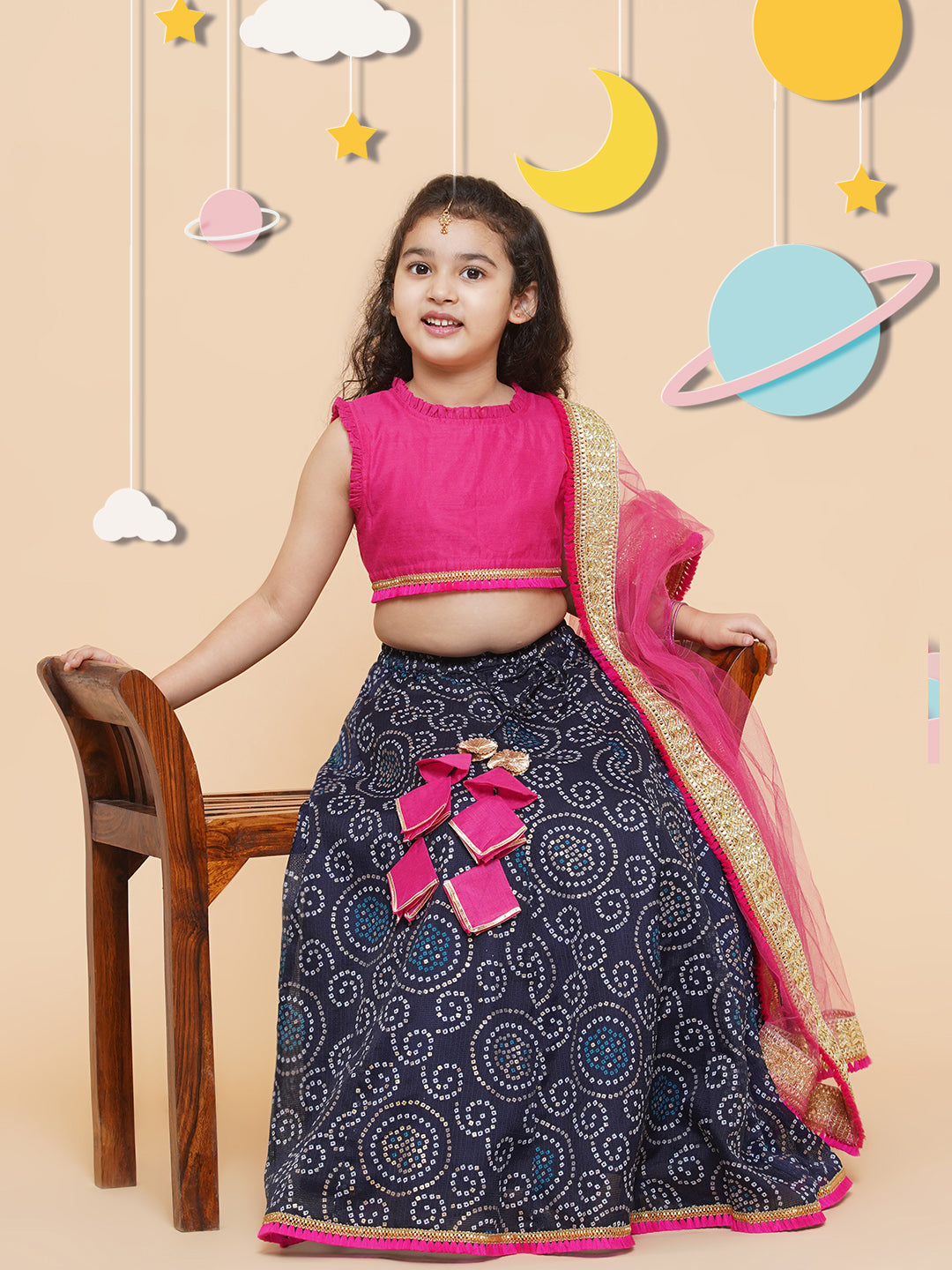 Girls Ready To Wear Lehenga & Blouse With Dupatta - Bitiya By Bhama