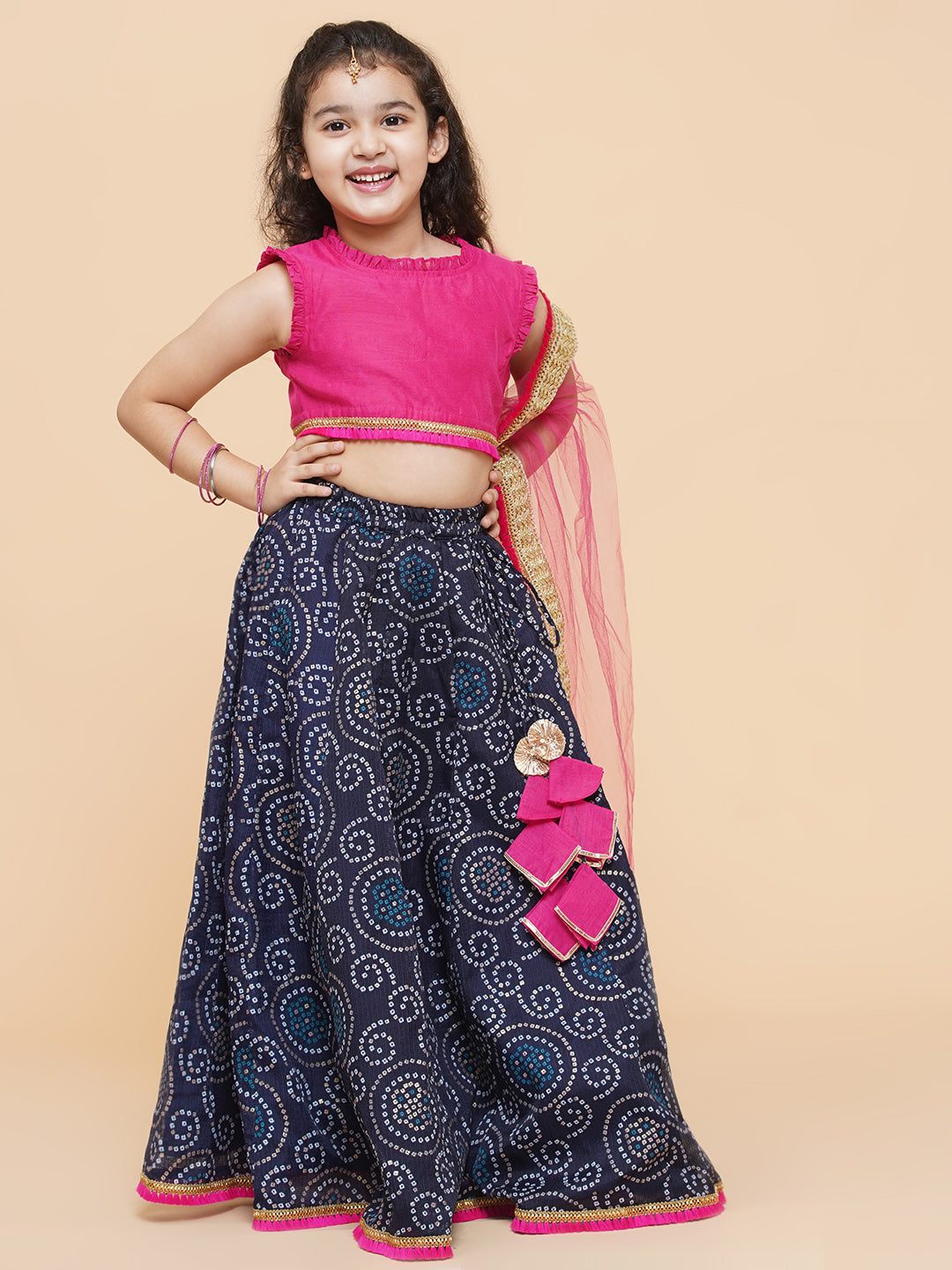 Girls Ready To Wear Lehenga & Blouse With Dupatta - Bitiya By Bhama