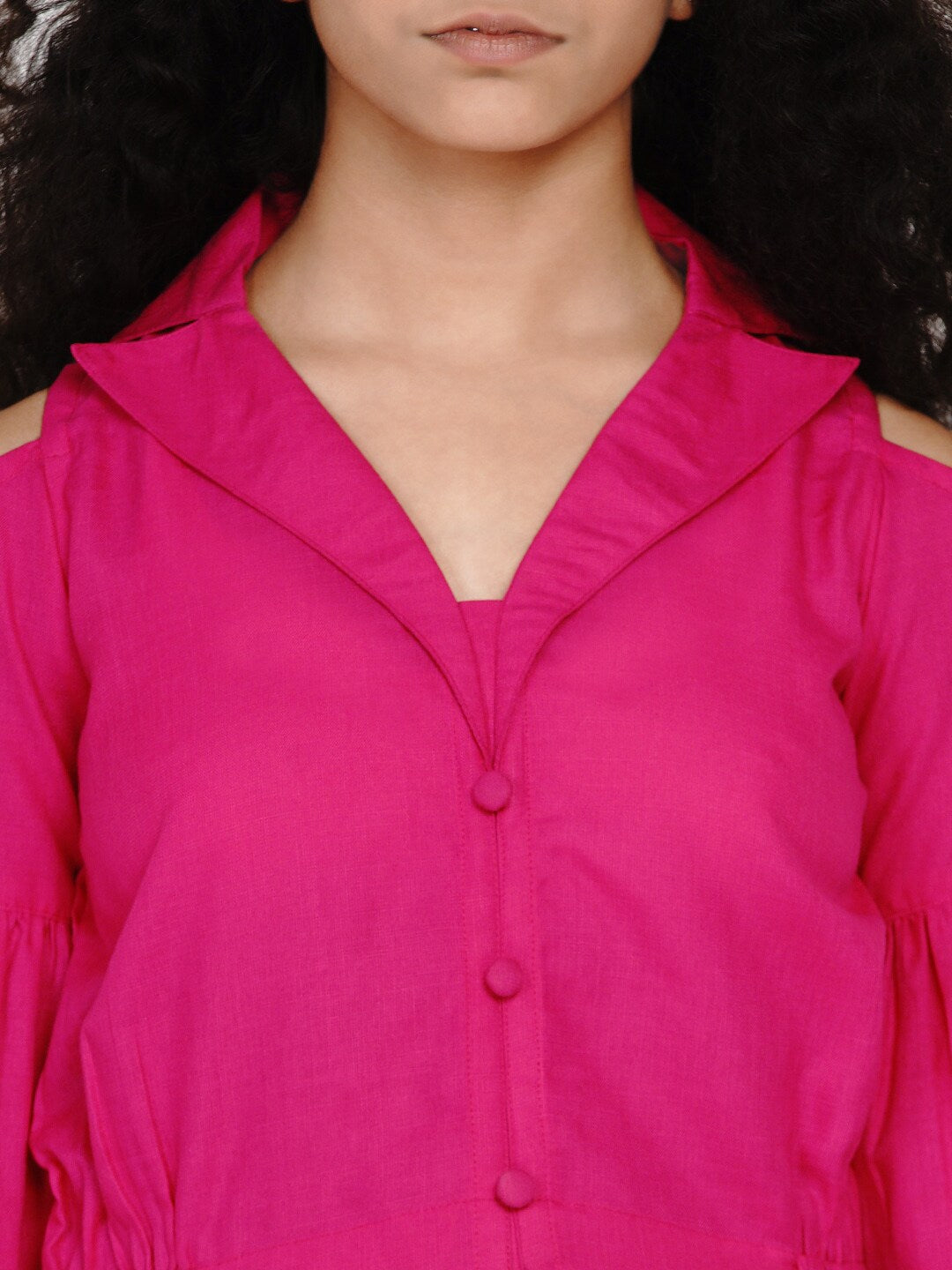 Girl's Pink & Beige Solid Ready To Wear Lehenga & Ready To Wear Blouse - NOZ2TOZ KIDS